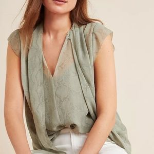 Anthropologie Sage Green Blouse